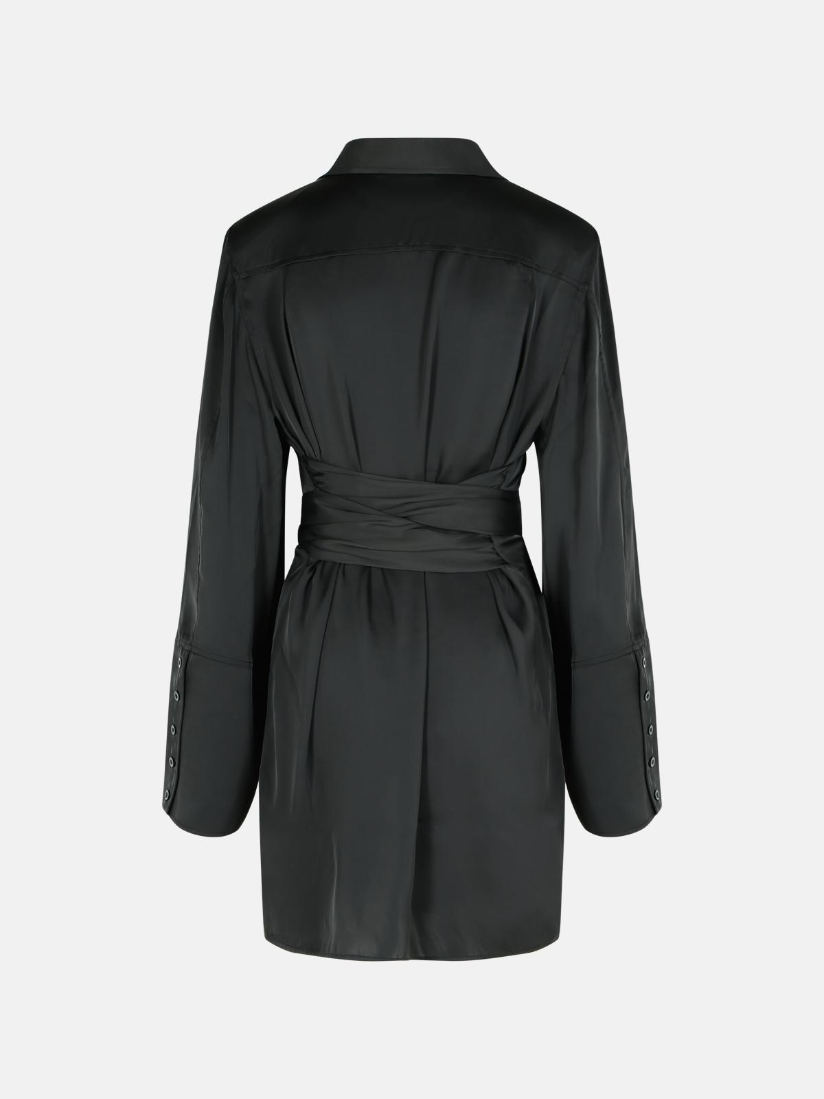 BLACK POLYESTER SHIRT DRESS - 3