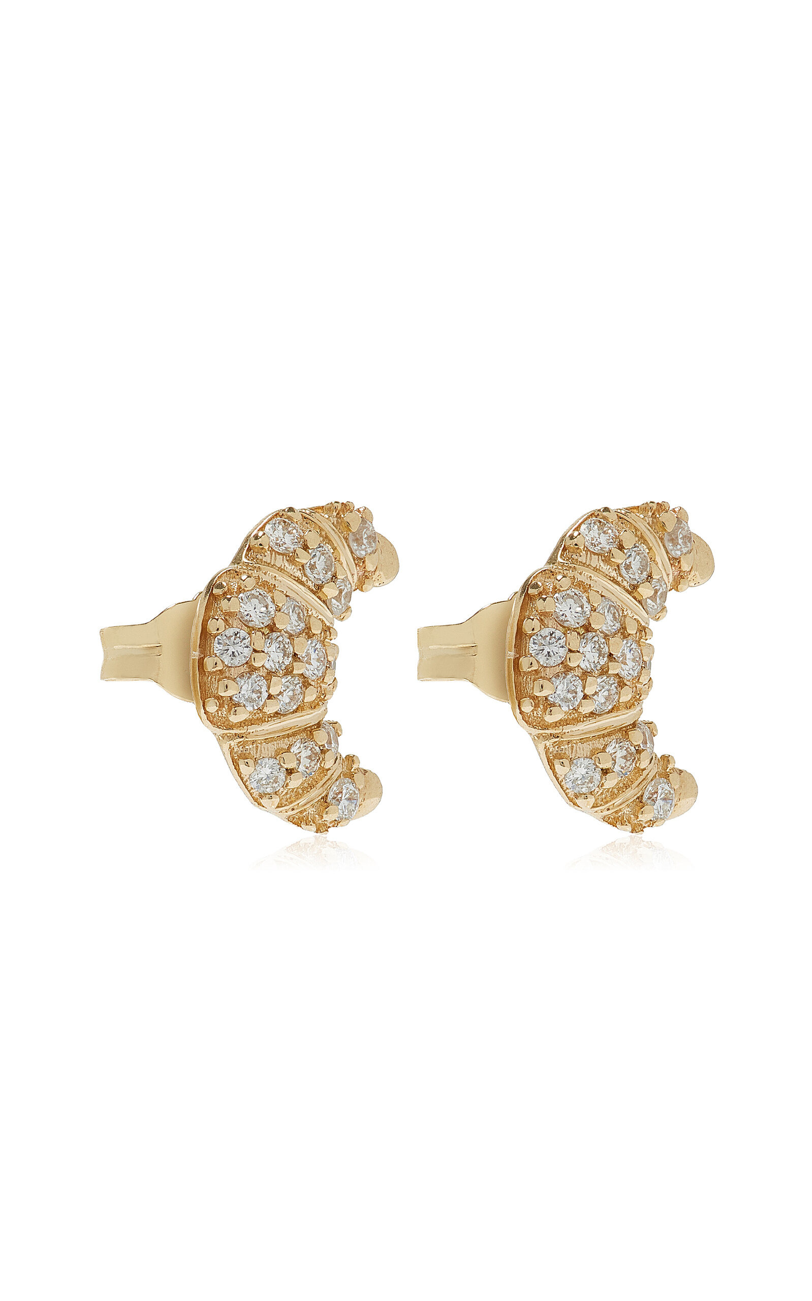 14k Yellow Gold Diamond Studs gold - 3