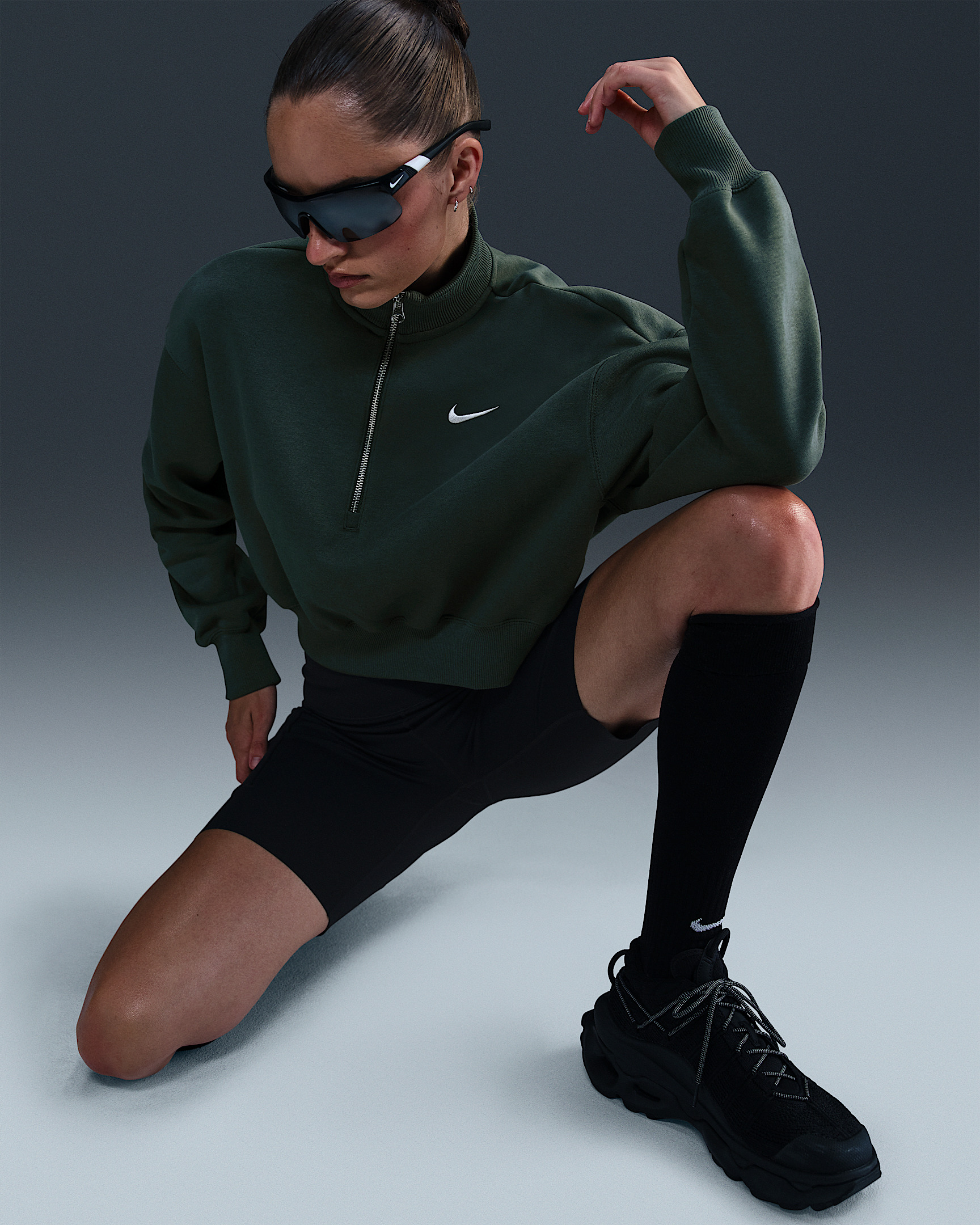 Nike Sportswear Phoenix Fleece Women's 1/2-Zip Cropped Sweatshirt - 3
