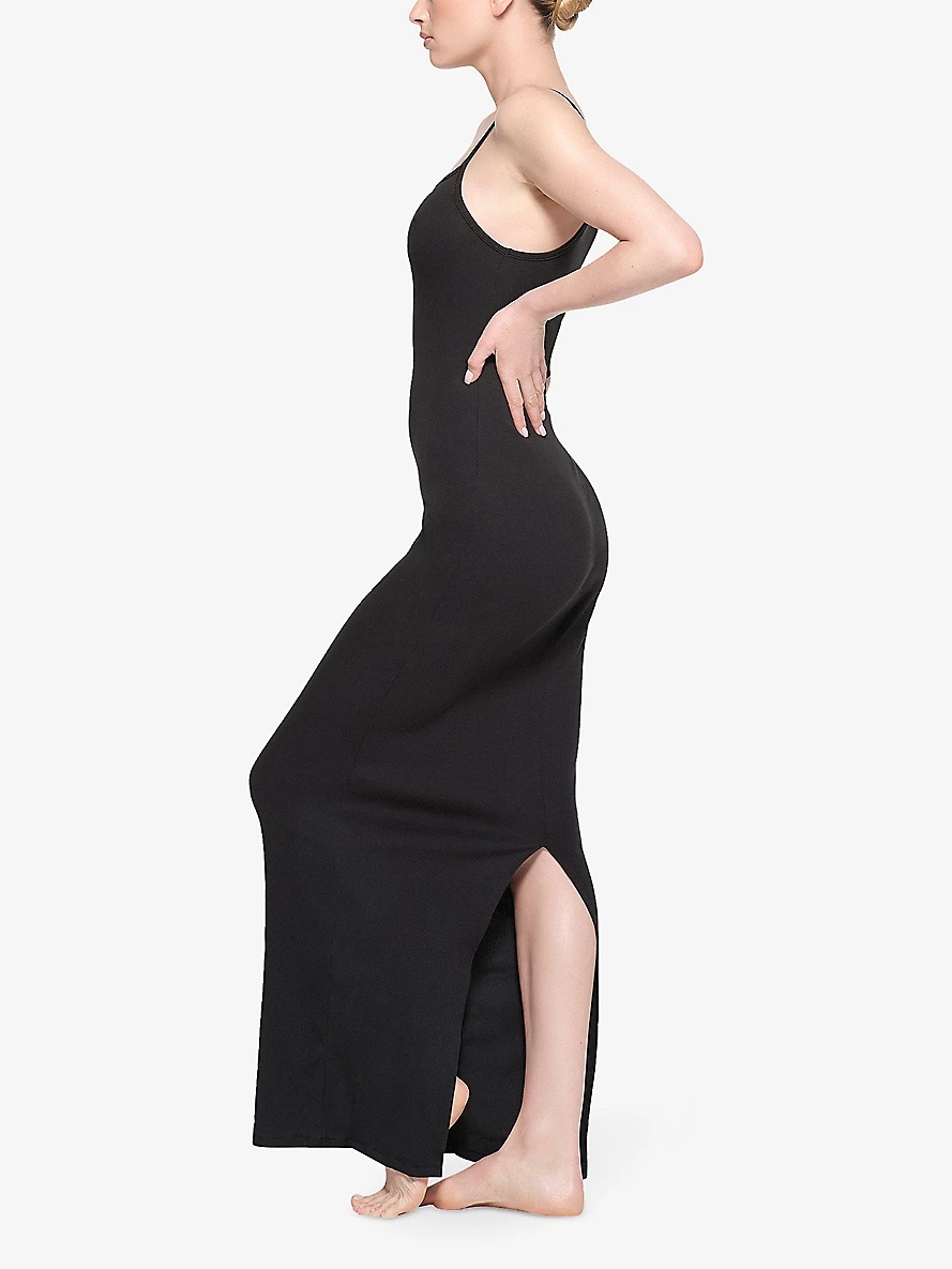 Cotton Rib scoop-neck stretch-cotton maxi dress - 3