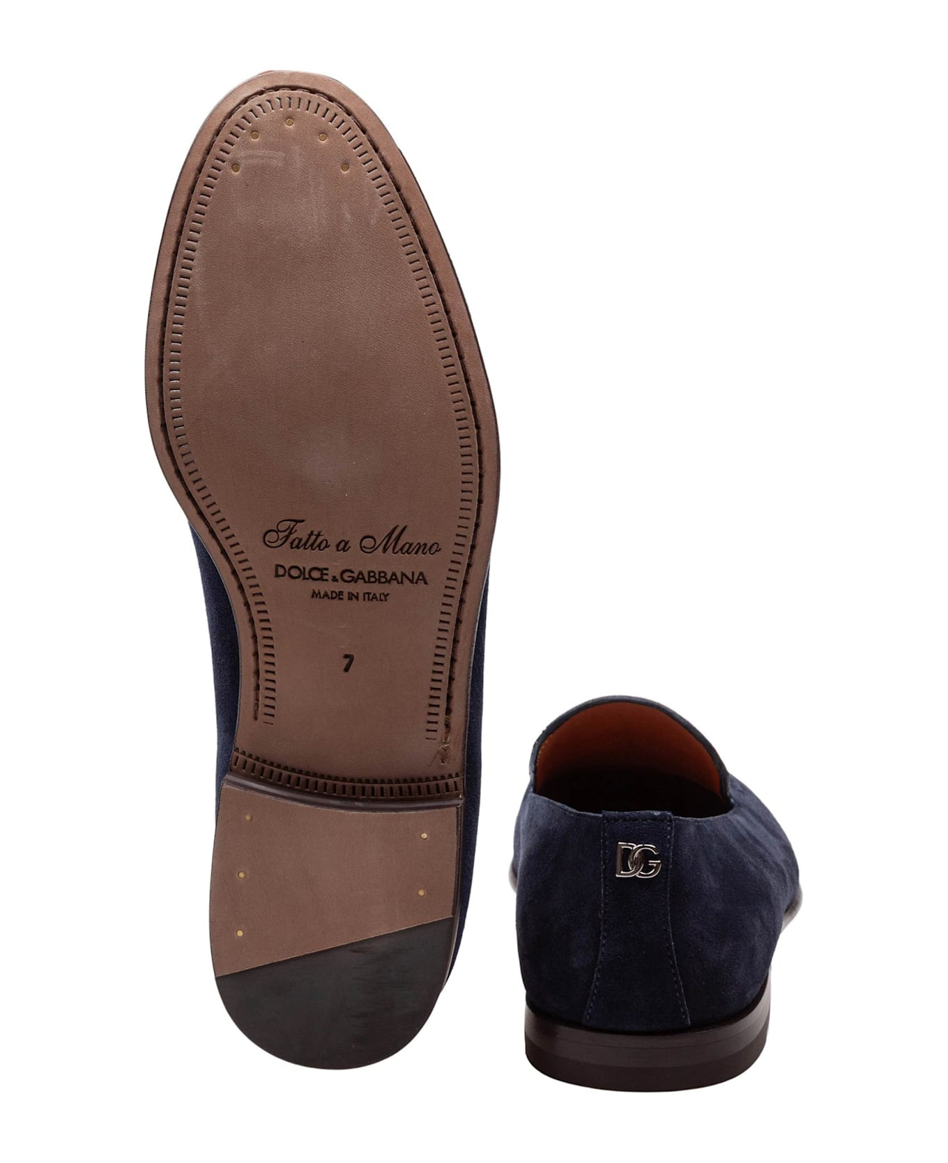 Calfskin Crust Moccasin Color Blue - 5