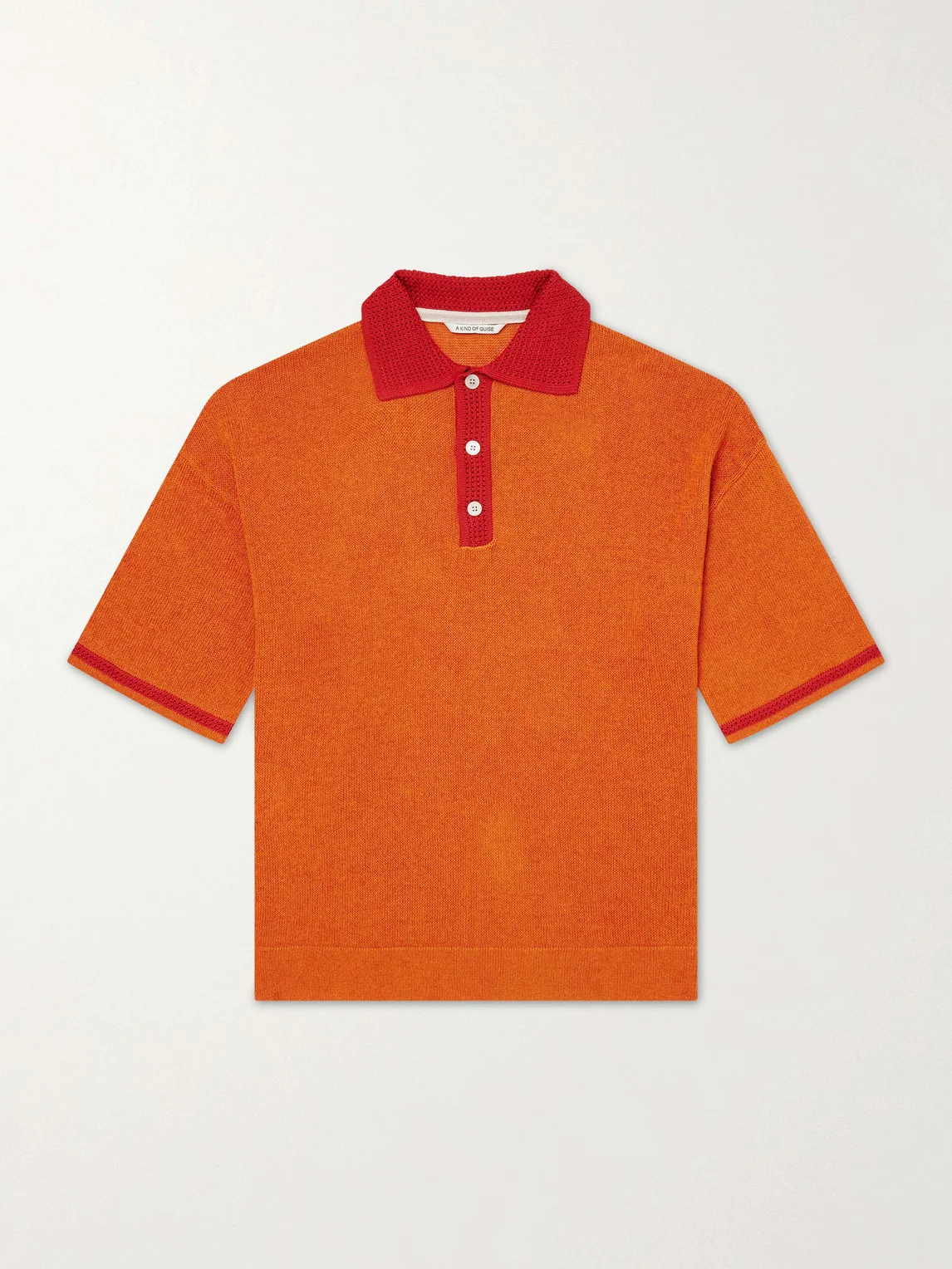 Open-Knit Organic Cotton and Linen-Blend Polo Shirt - 1