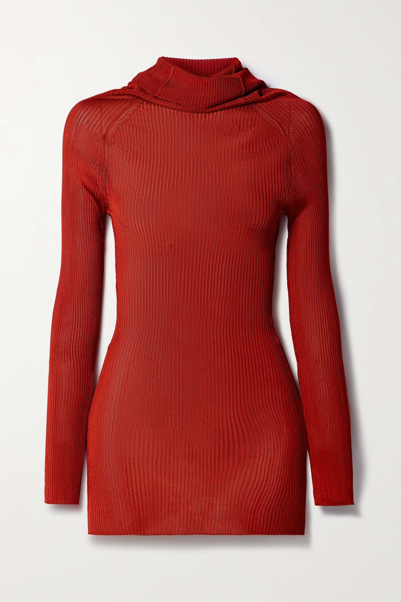 Ribbed-knit turleneck top - 1