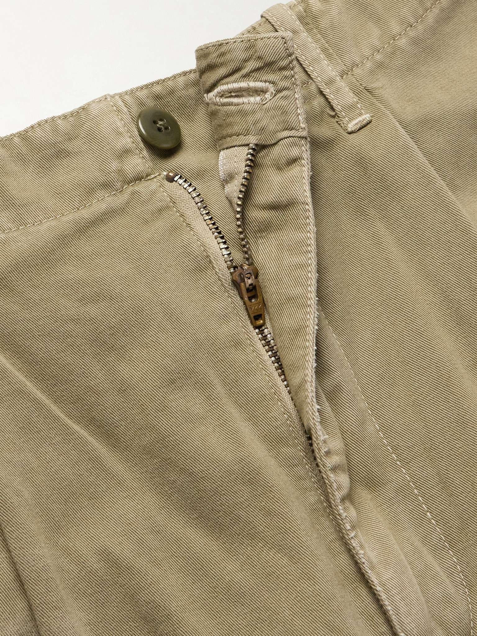 Katsuragi Tapered Appliquéd Distressed Cotton-Twill Trousers - 3