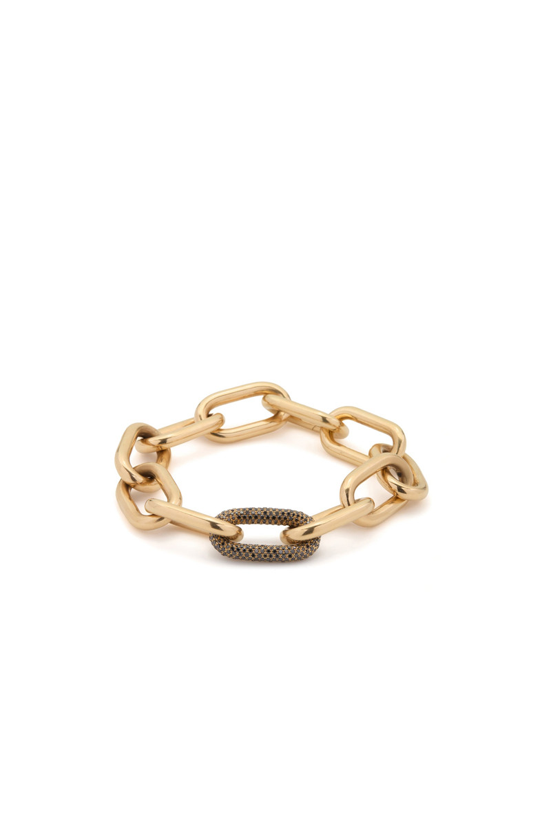 Micro Pave Link Bracelet in 18K Yellow Gold & Black Diamonds (Classic Links) 1