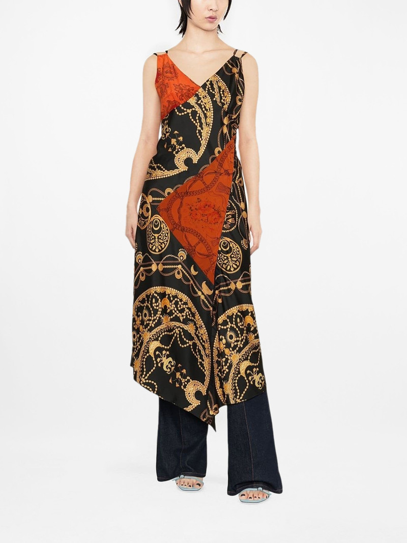 Marine Serre graphic-print silk slip dress outlook