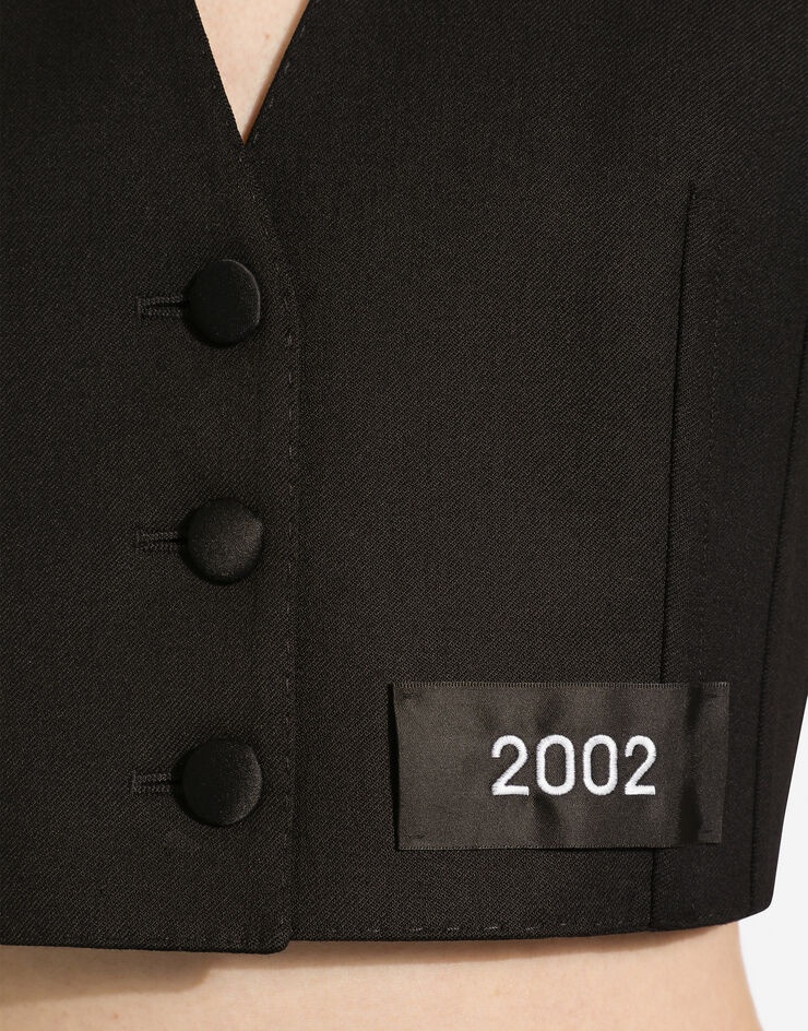 Cropped woolen gilet - 8