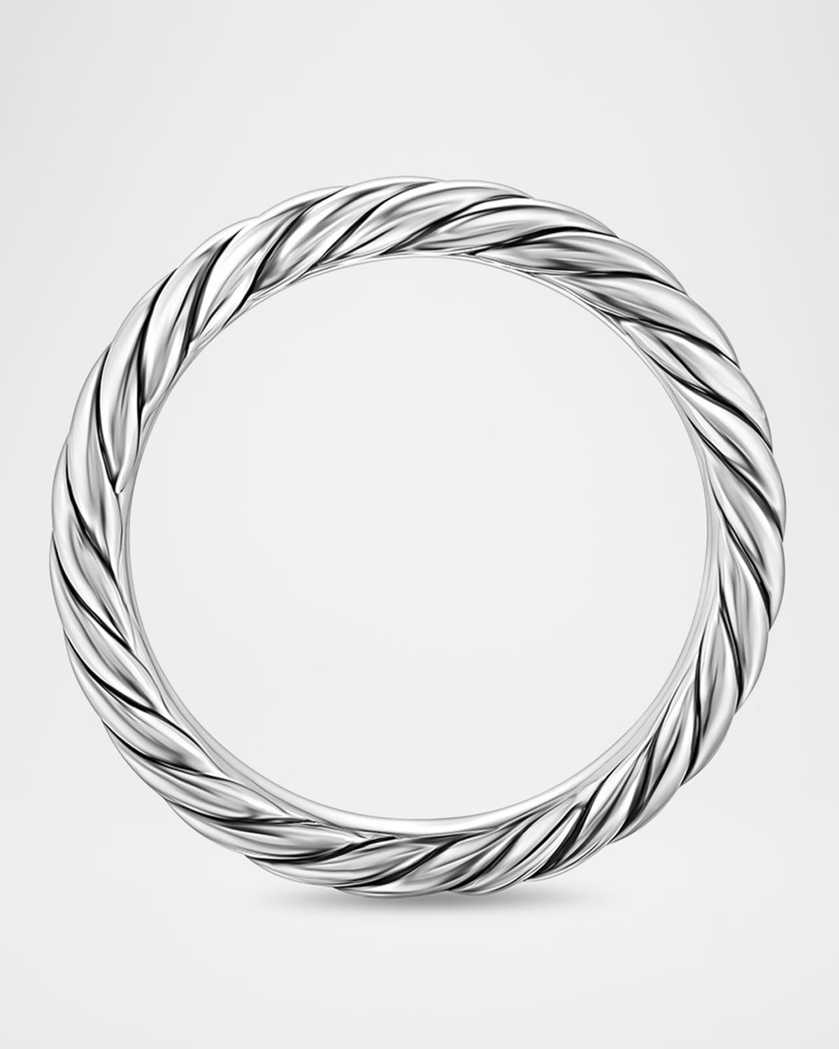 Modern Cable Band Ring in Silver, 3.4mm - 5