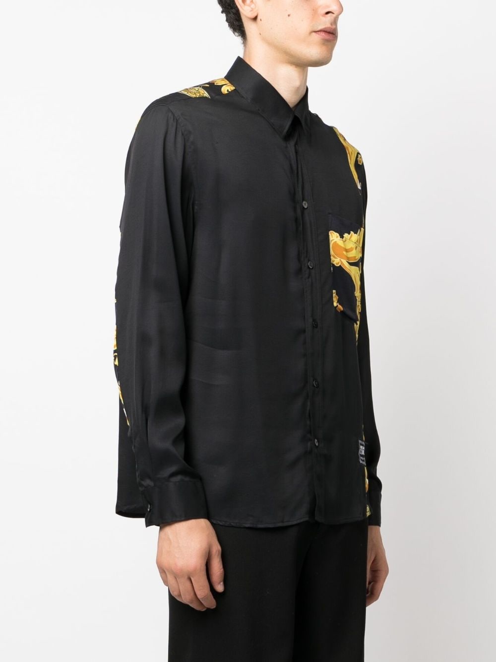 baroque-print spread-collar shirt - 3