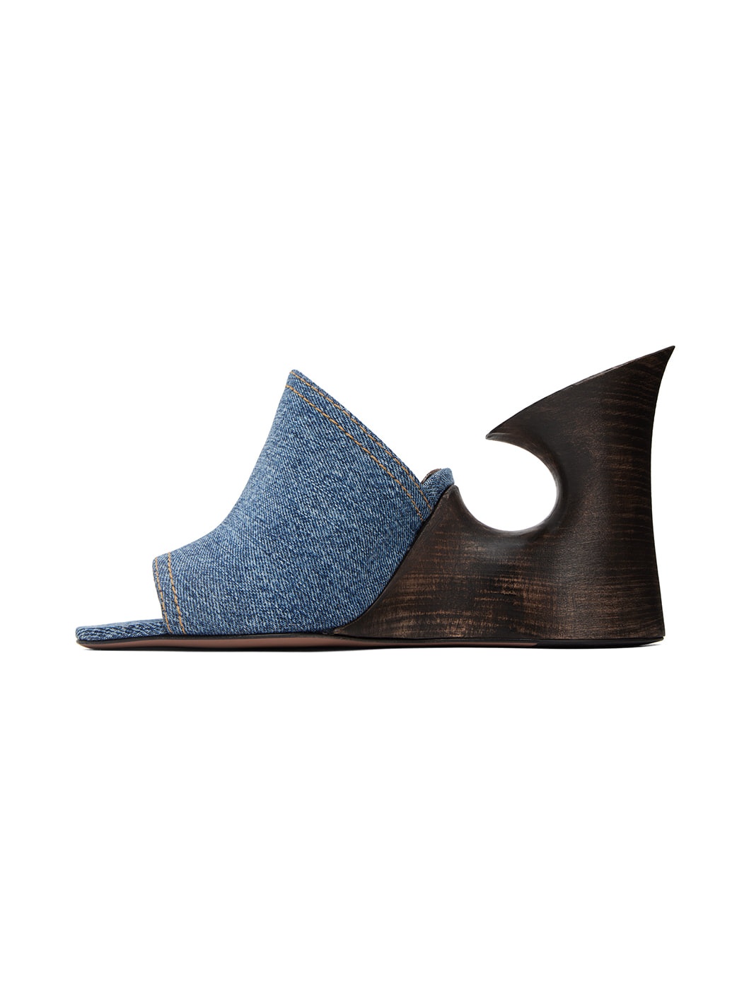 Blue 'La Sculpture' Mules - 3