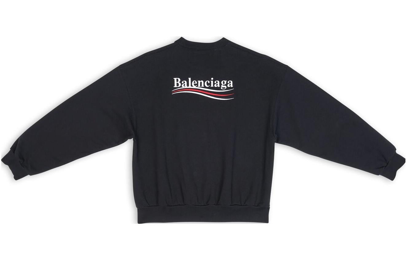 Balenciaga Political Campaign Crewneck Sweater 'Black' 697869TKVI91070 - 2