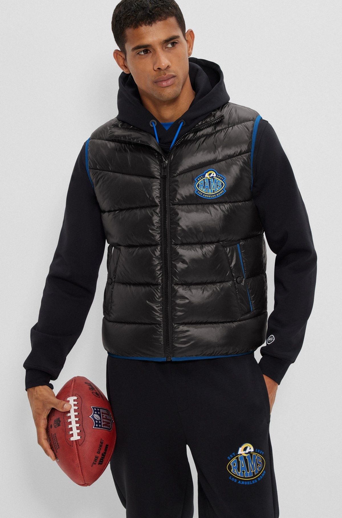 BOSS X NFL WATER-REPELLENT PADDED GILET WITH COLLABORATIVE BRANDING - 5