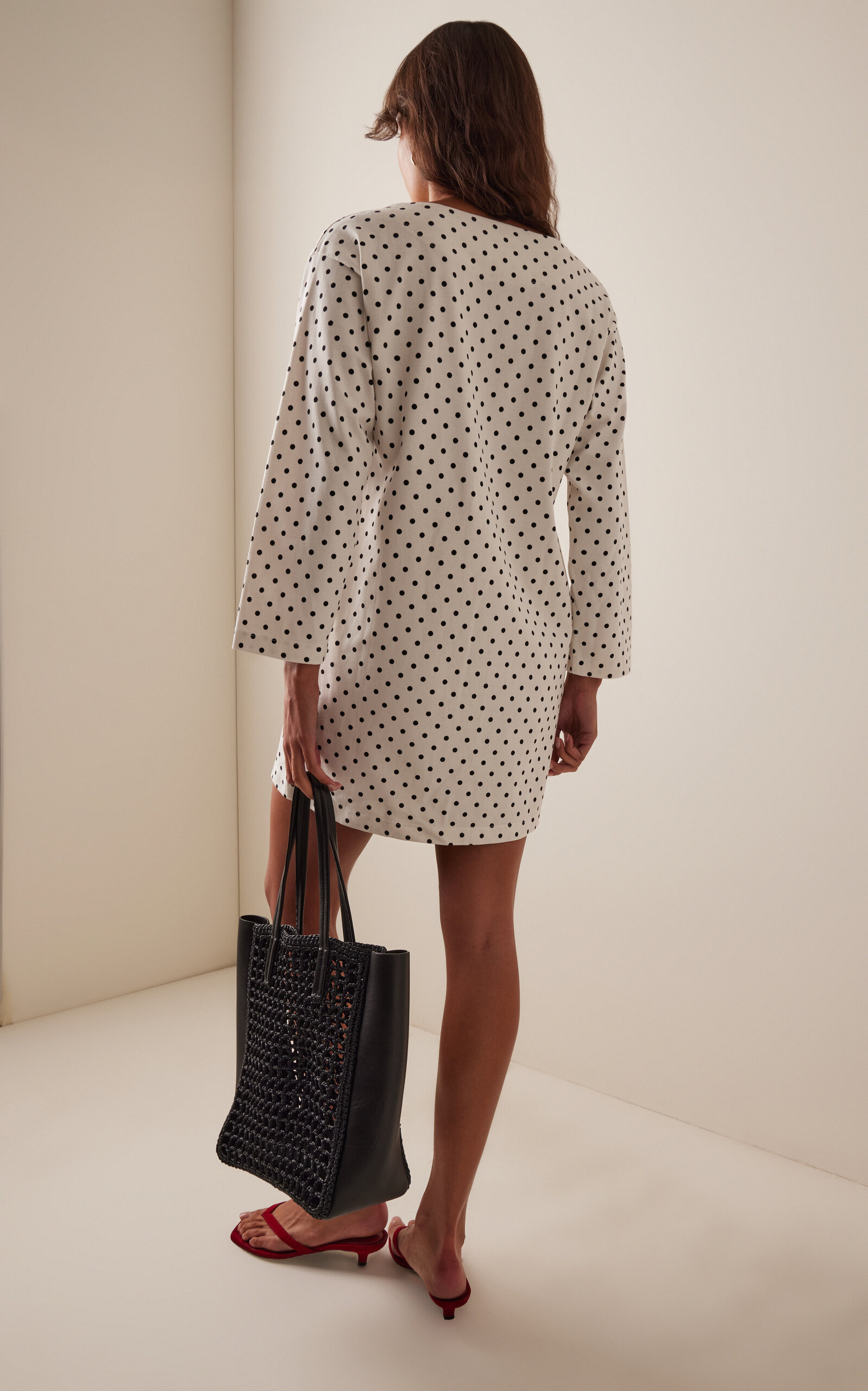 Exclusive Bea Polka-Dot Cotton Mini Dress black/white - 4