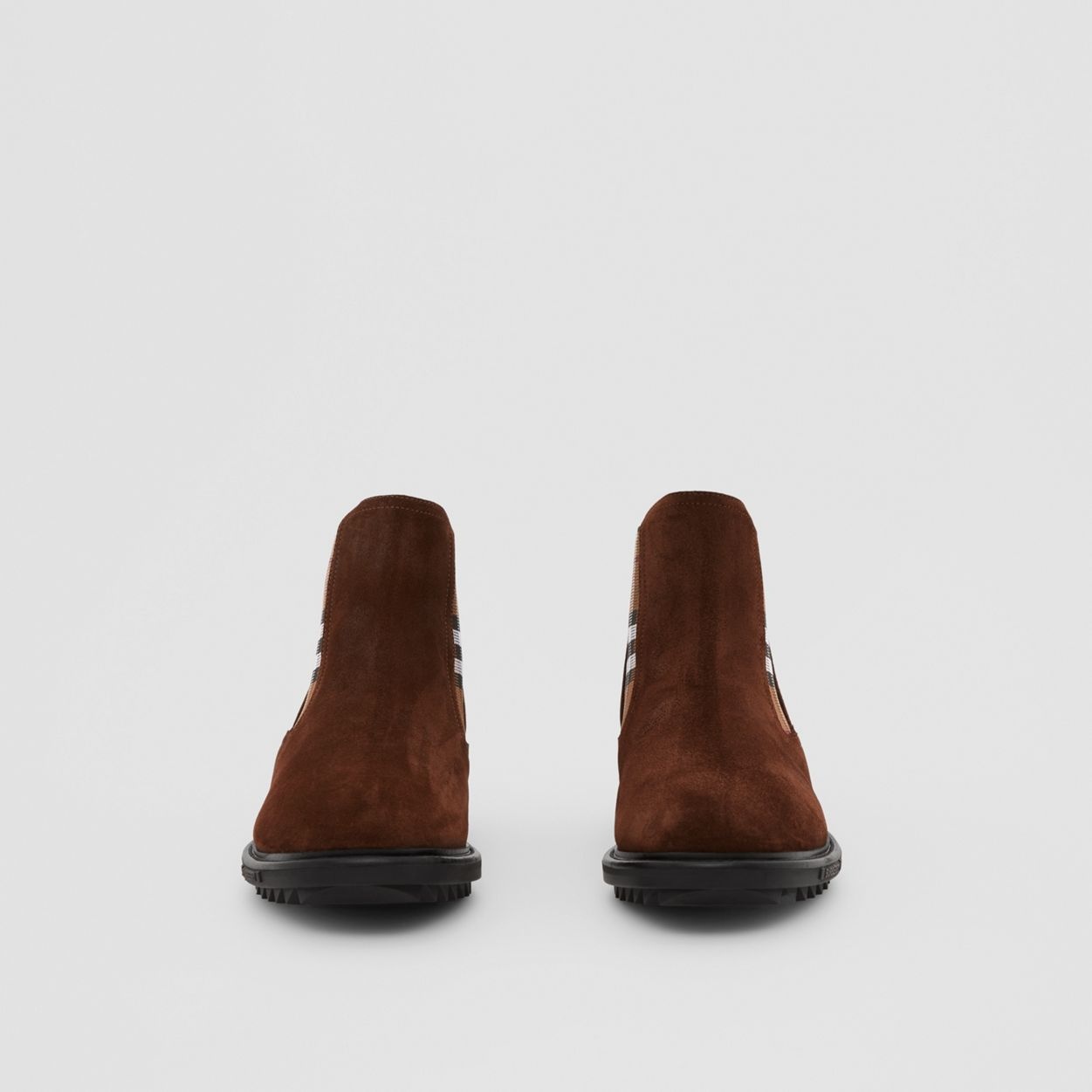 Vintage Check Detail Suede Chelsea Boots - 4