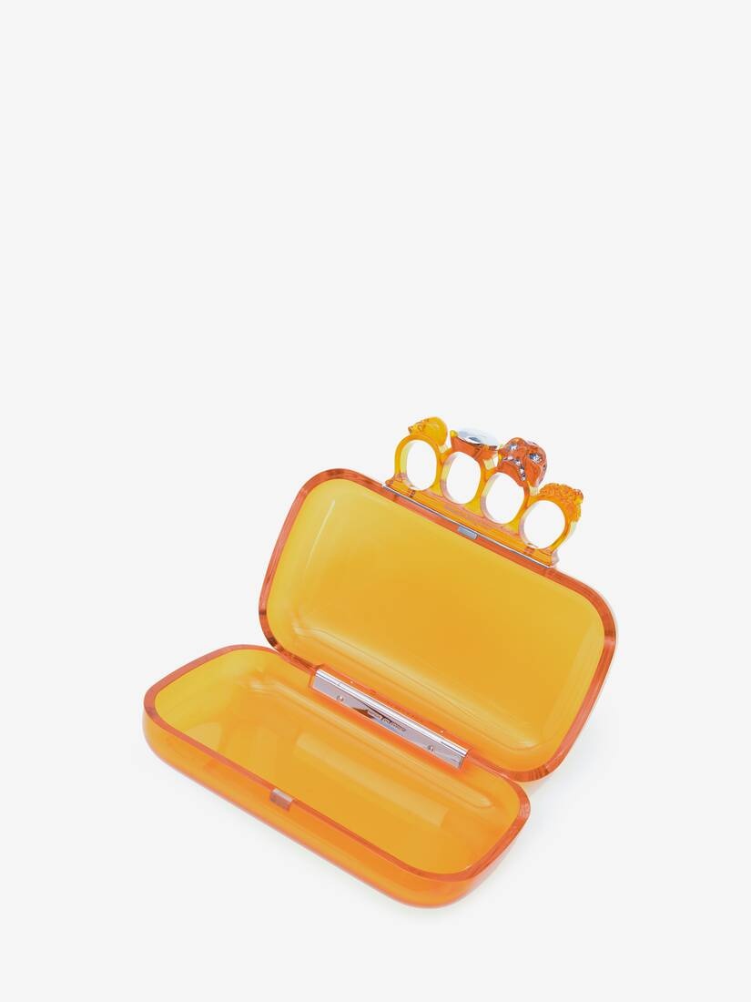 Skull Four-ring Clutch in Orange - 4