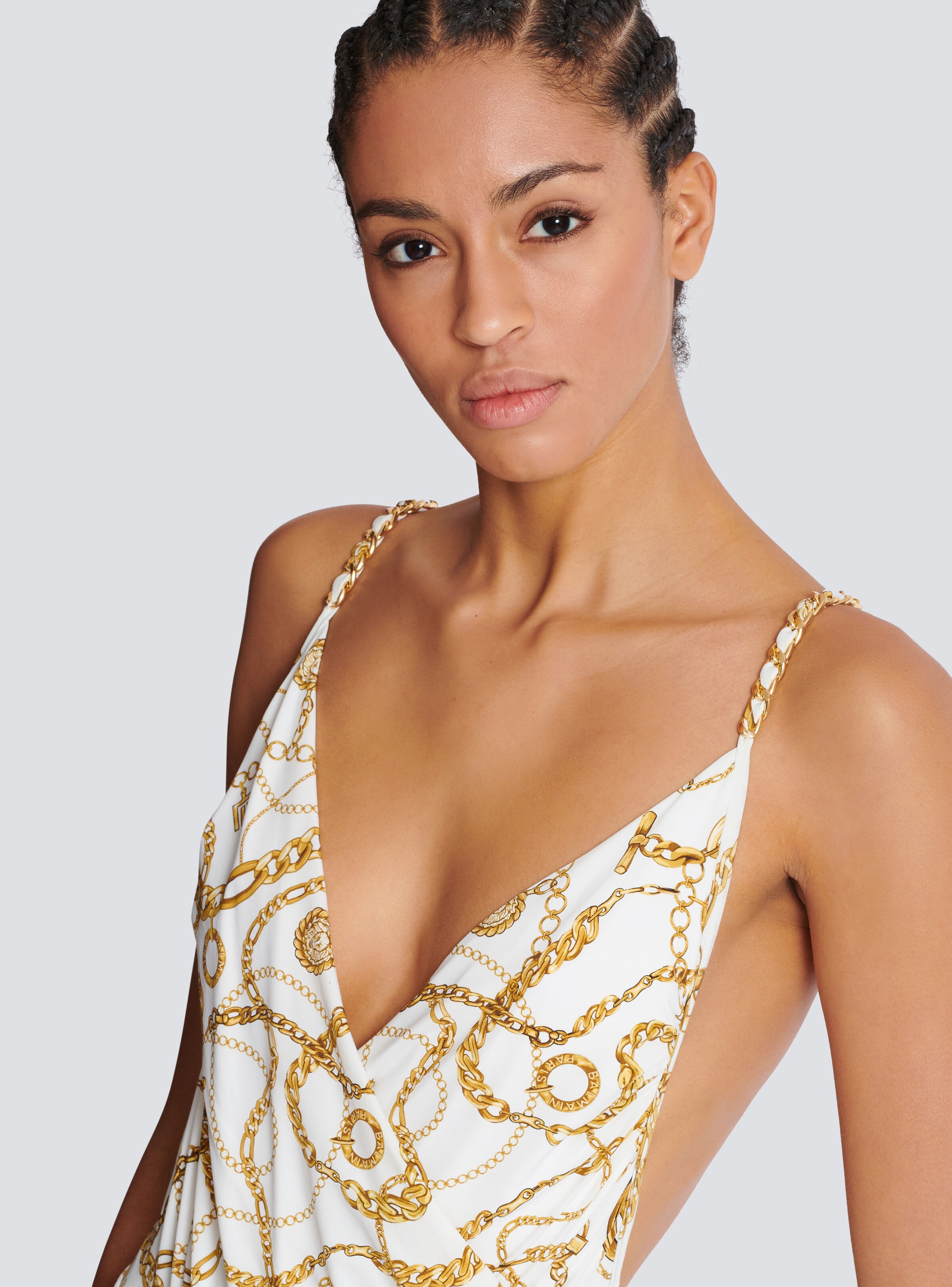 Chaînes pattern printed one-piece swimsuit - 7
