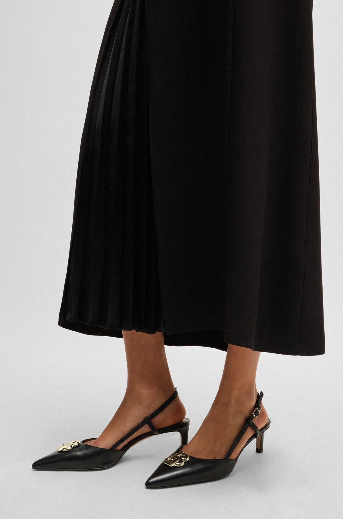 SLINGBACK PUMPS IN NAPPA LEATHER WITH DOUBLE B MONOGRAM - 4