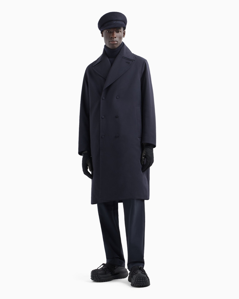 EMPORIO ARMANI Double-breasted soft-touch nylon trench coat outlook