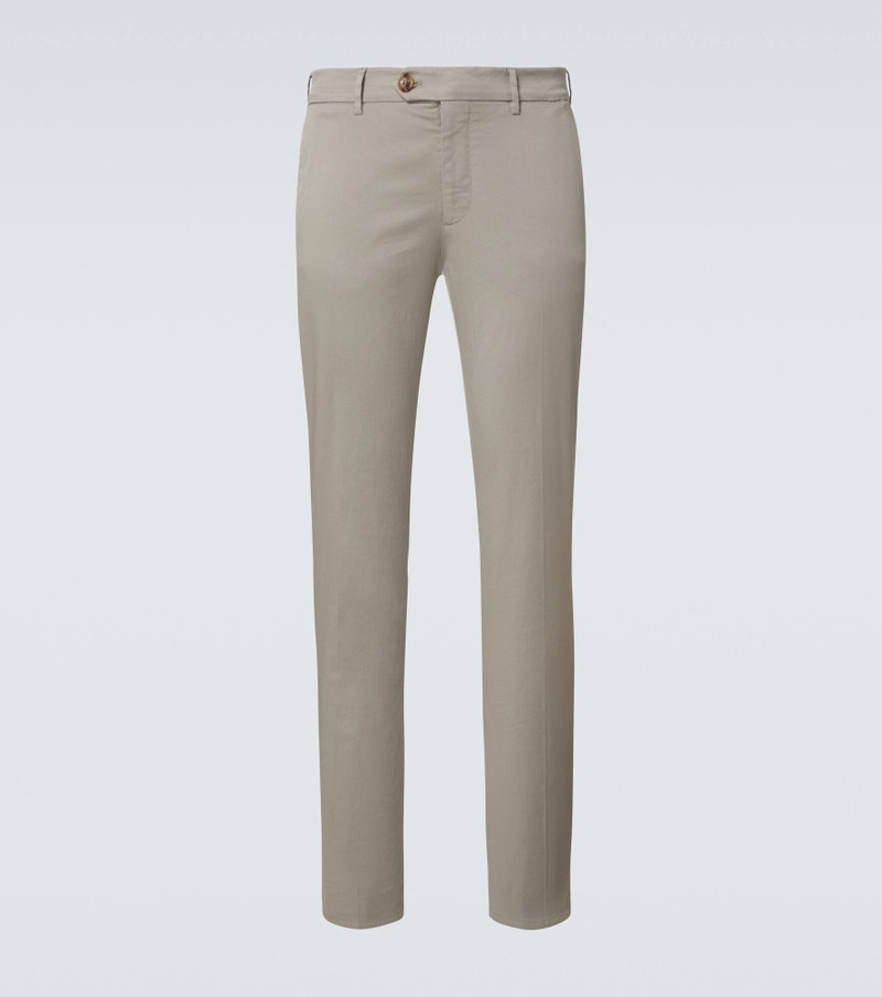 Cotton gabardine slim pants - 1