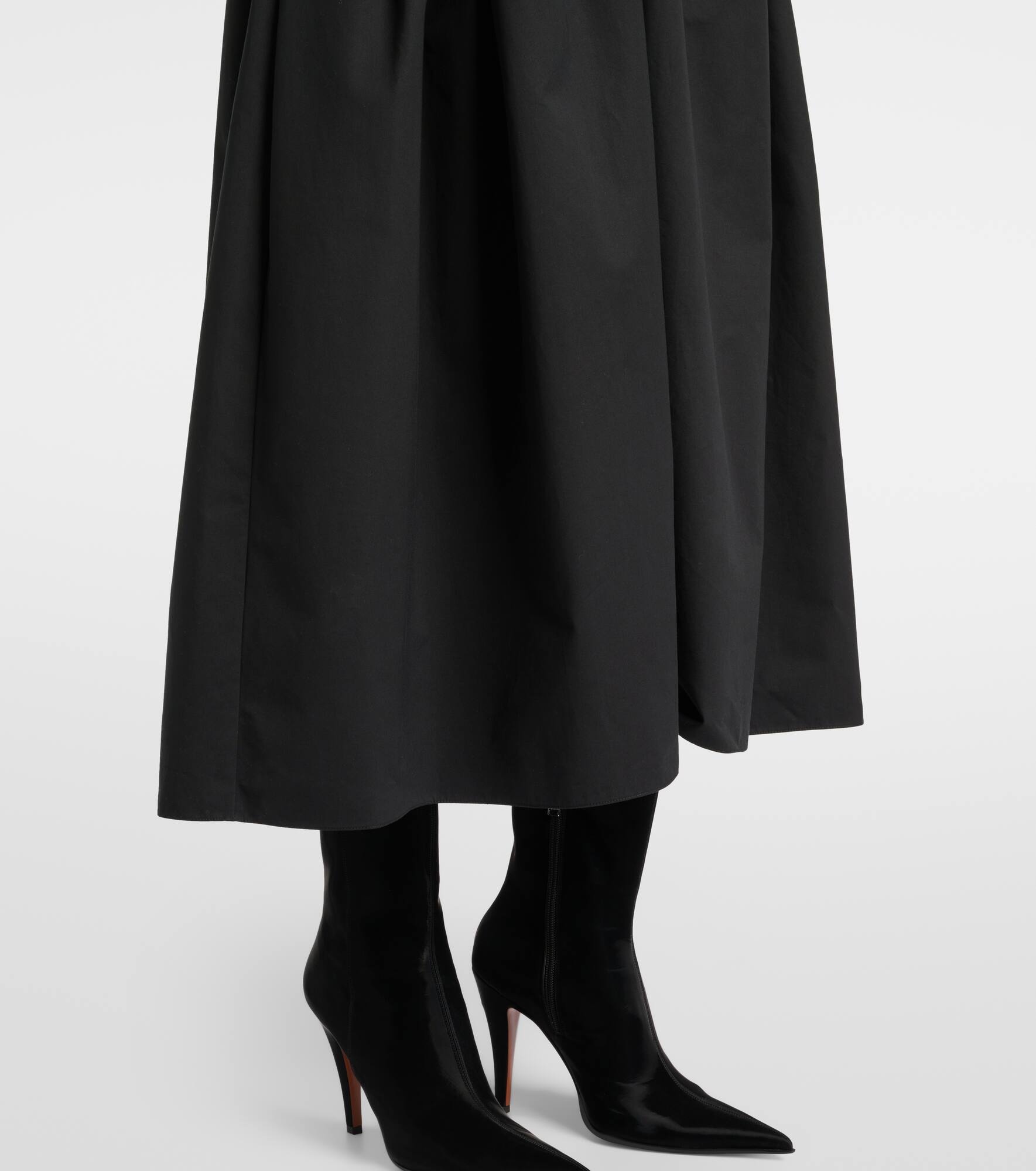 Gathered cotton midi dress - 5