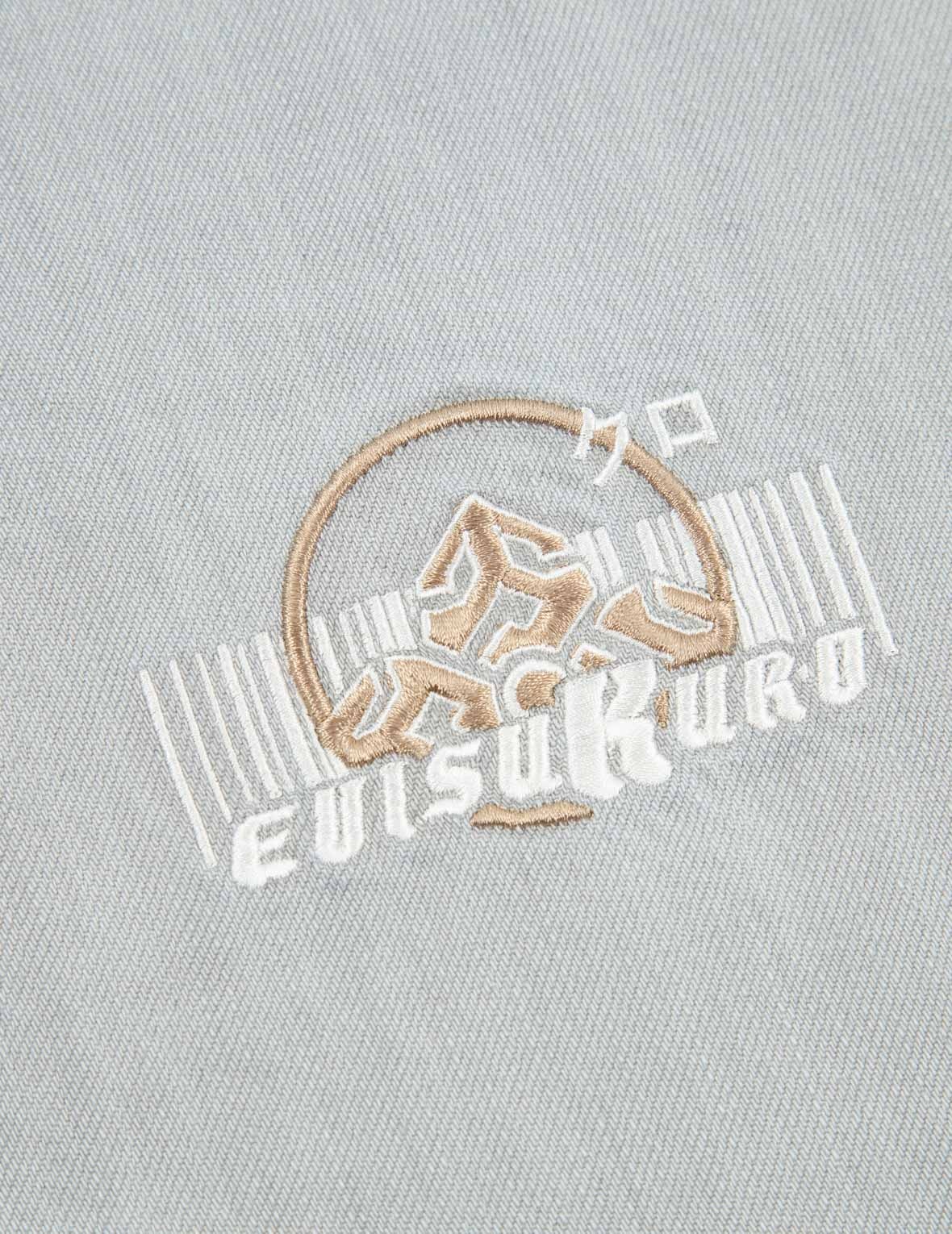 Logo Embroidery Drop-crotch Cropped-fit Denim Jeans #2027 - 11