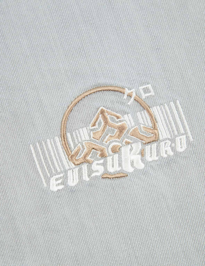 Logo Embroidery Drop-crotch Cropped-fit Denim Jeans #2027 11