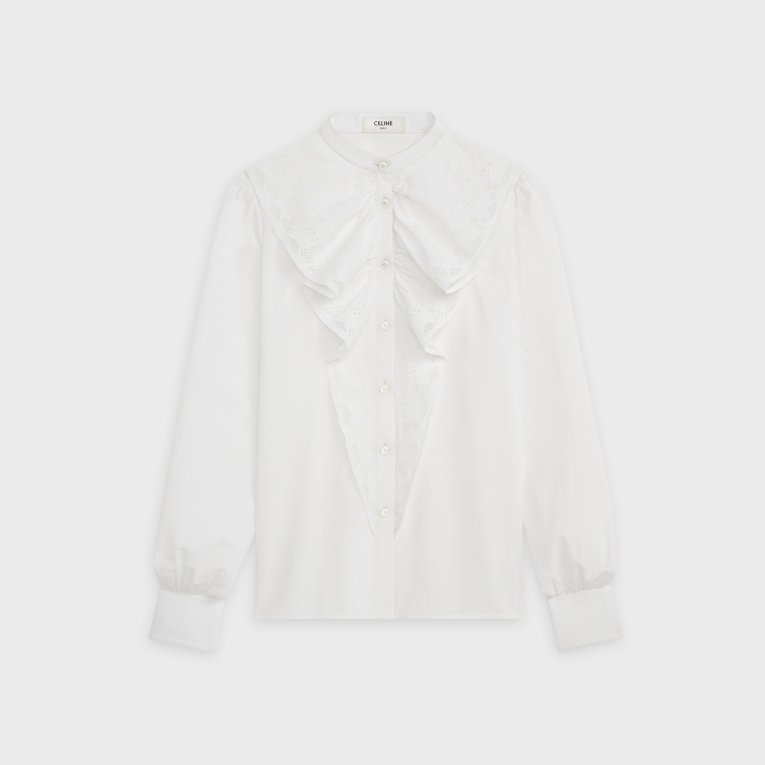 JABOT FRILL BLOUSE IN COTTON BATISTE - 1