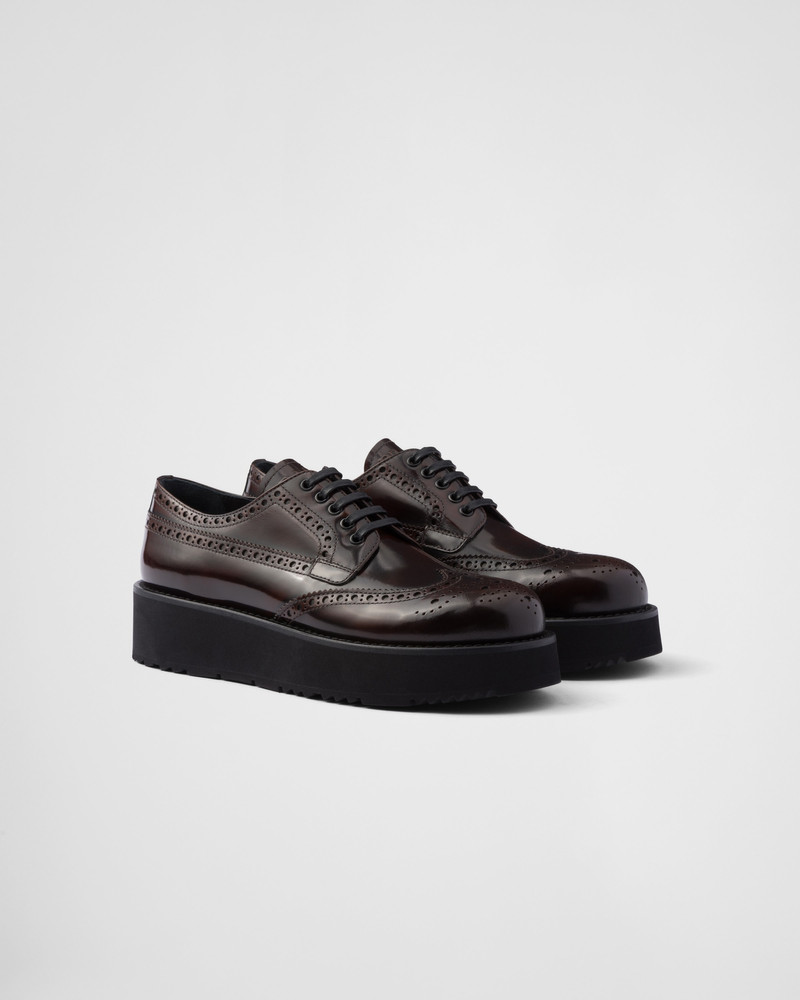 Brushed leather derby shoes 1