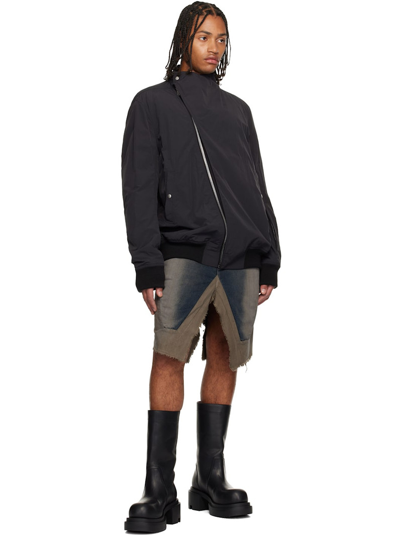 Rick Owens Gray Concordians Slivered Denim Midi Skirt outlook