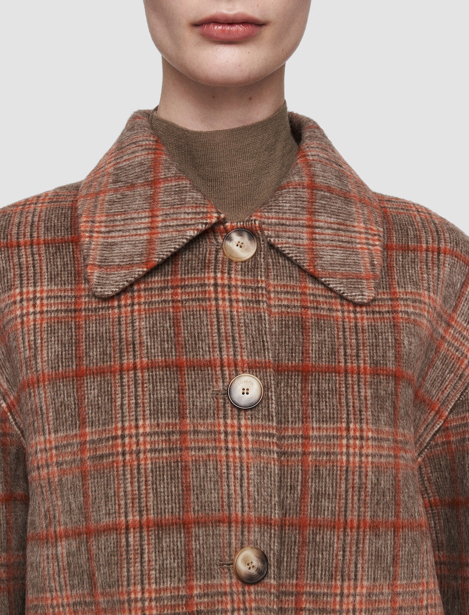 Double Face Plaid Gerrard Coat - 5