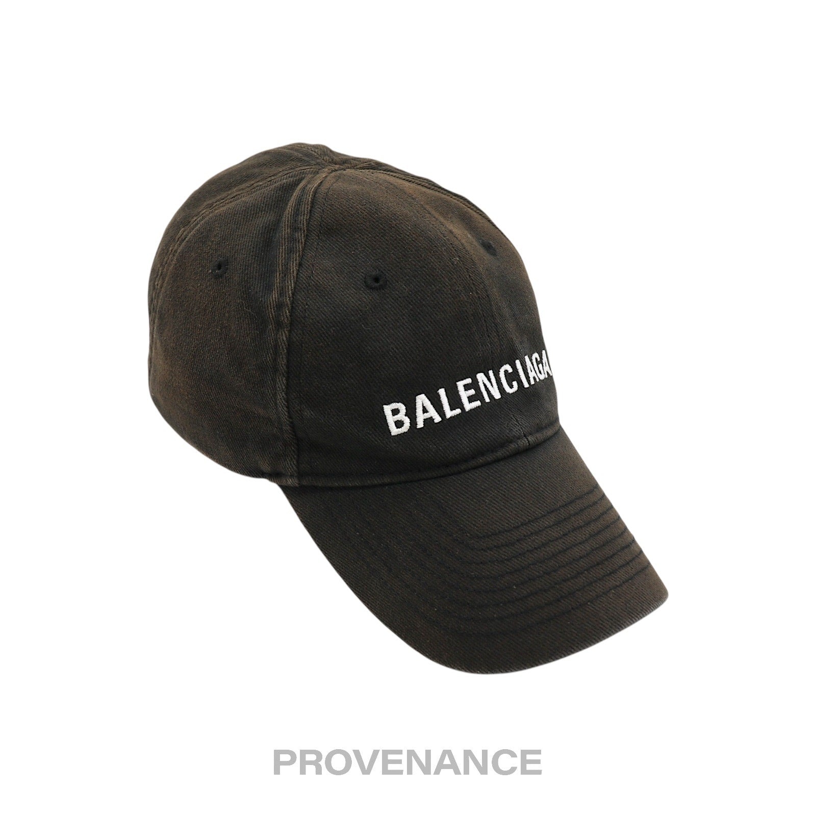 Balenciaga Embroidered Logo Cap - Archetype Washed Black - 3