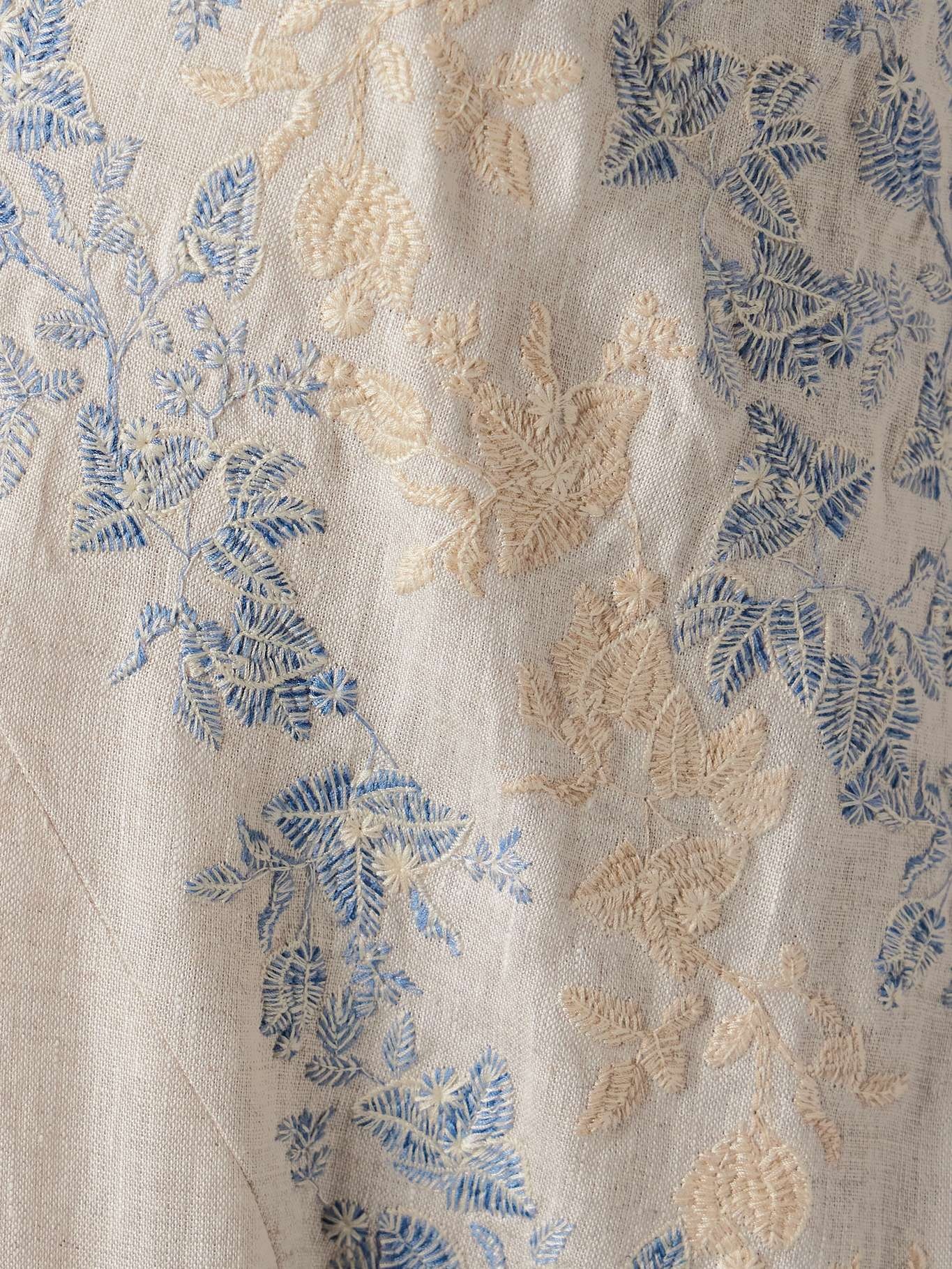 Soledad Bougainvillea embroidered linen maxi dress Ivory - 4