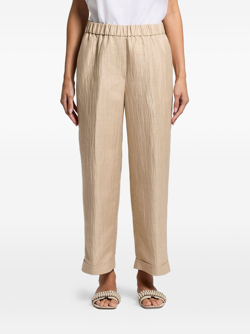 wet-effect trousers 1