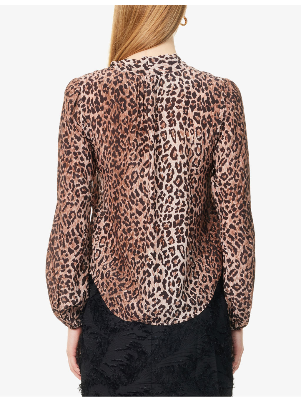 Moss Leopard Silk Blouse - 4
