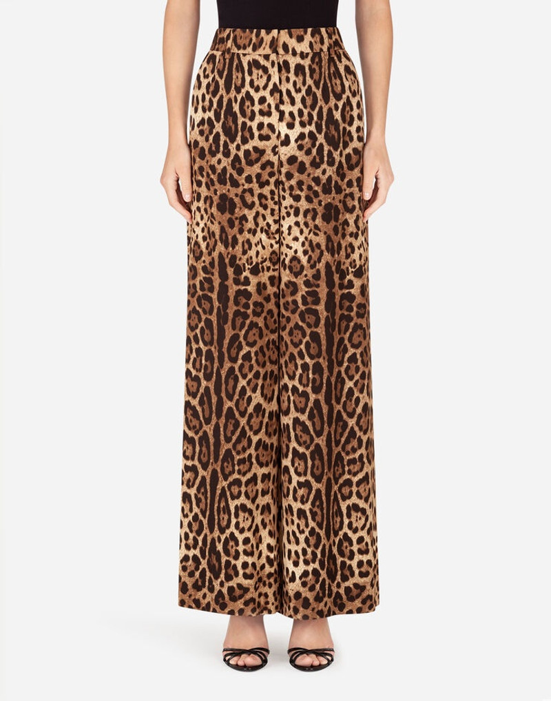 Dolce & Gabbana Flared leopard-print cady pants outlook