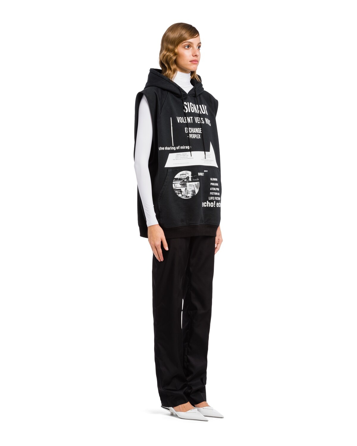 Printed cotton fleece vest - 3