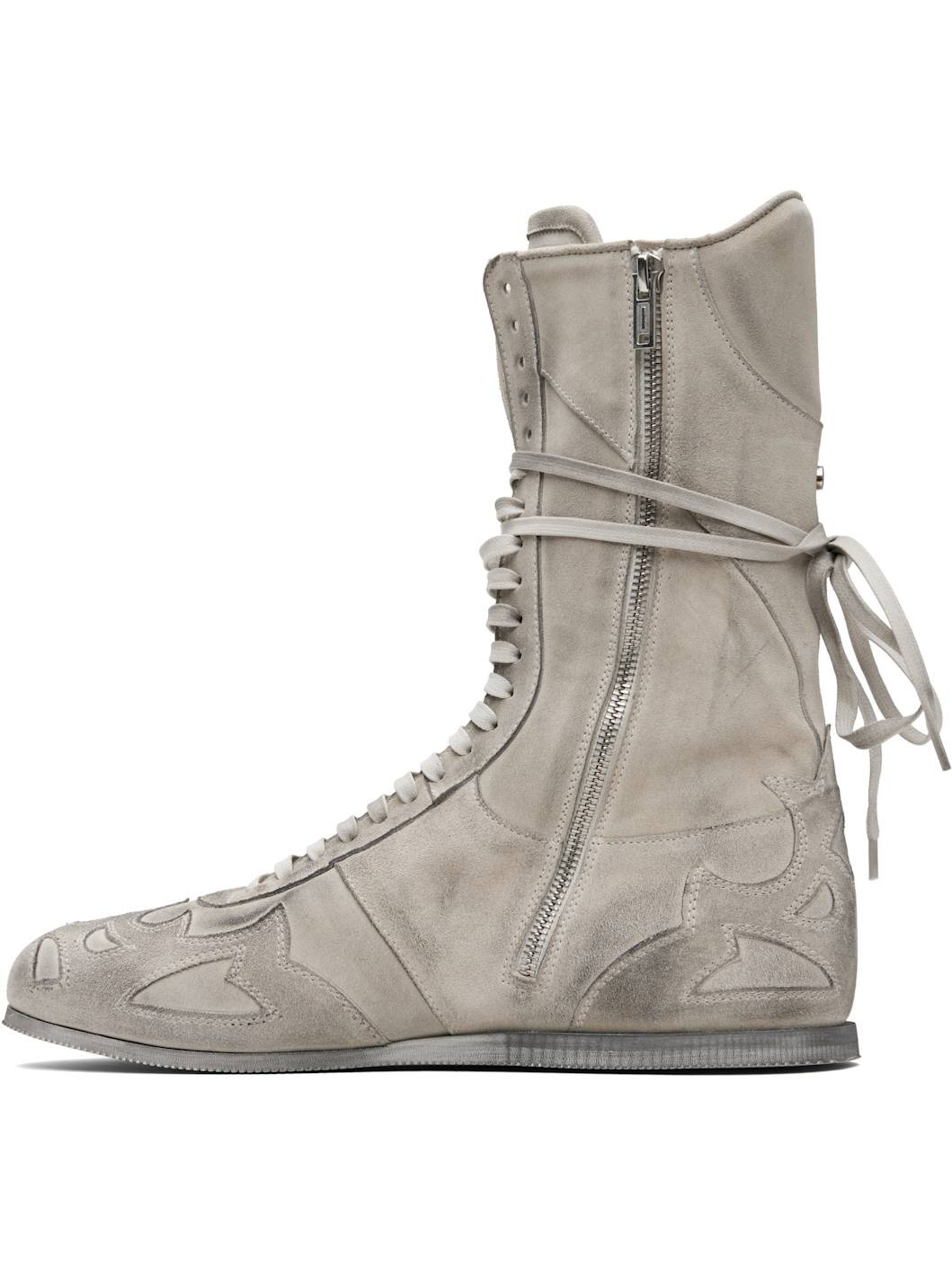 Gray Palne High-Top Boxing Sneakers - 3