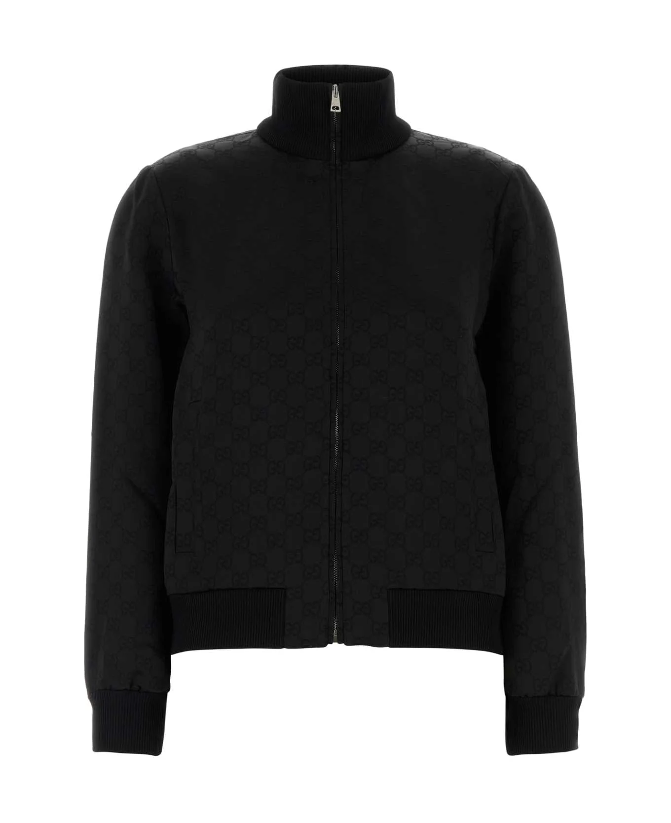 Black Jacquard Sweatshirt - 1