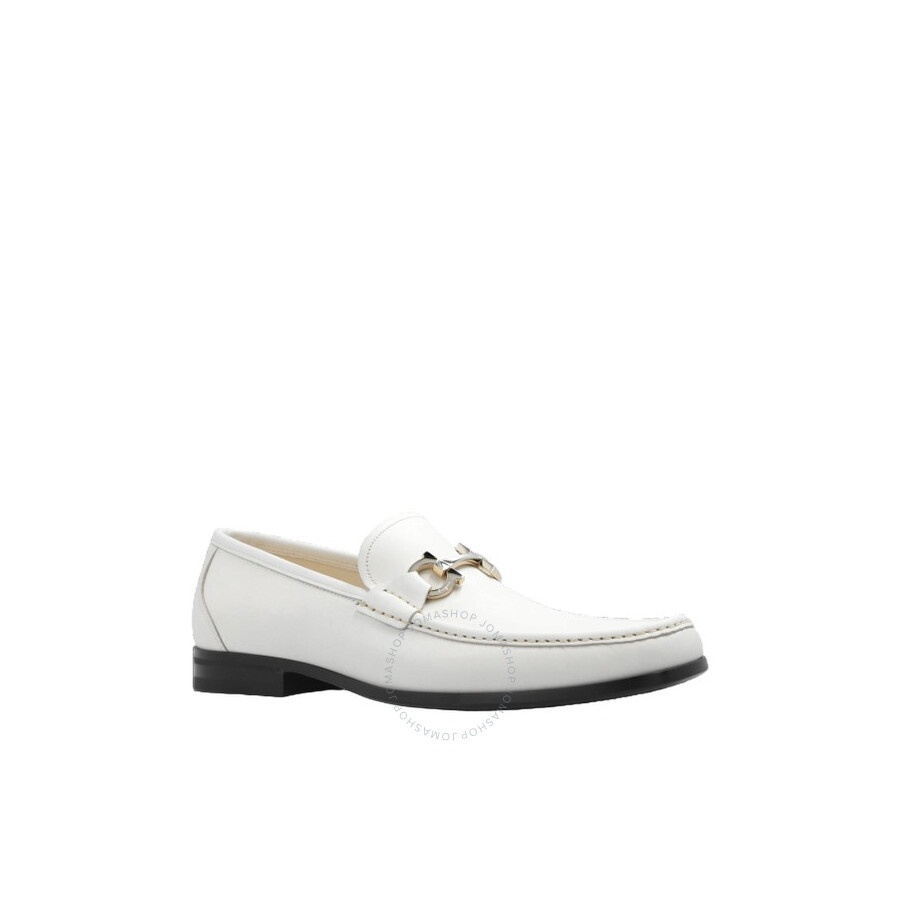 Ferragamo White Gancini Ornament Loafers - 2
