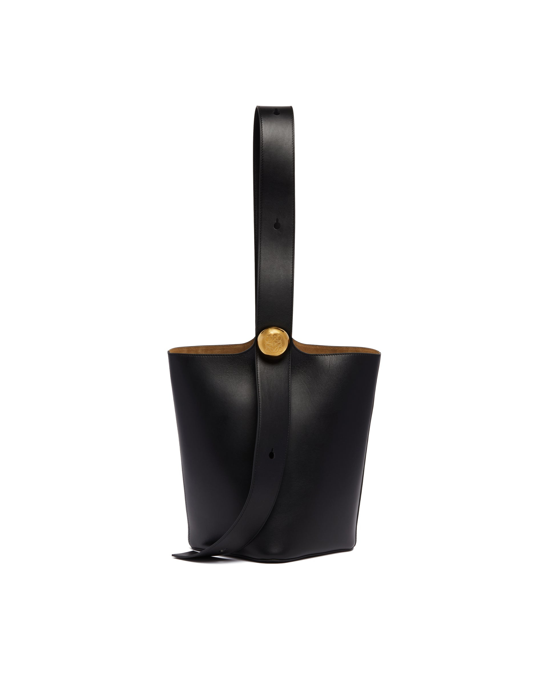 Black Medium Pebble Bucket Bag - 3