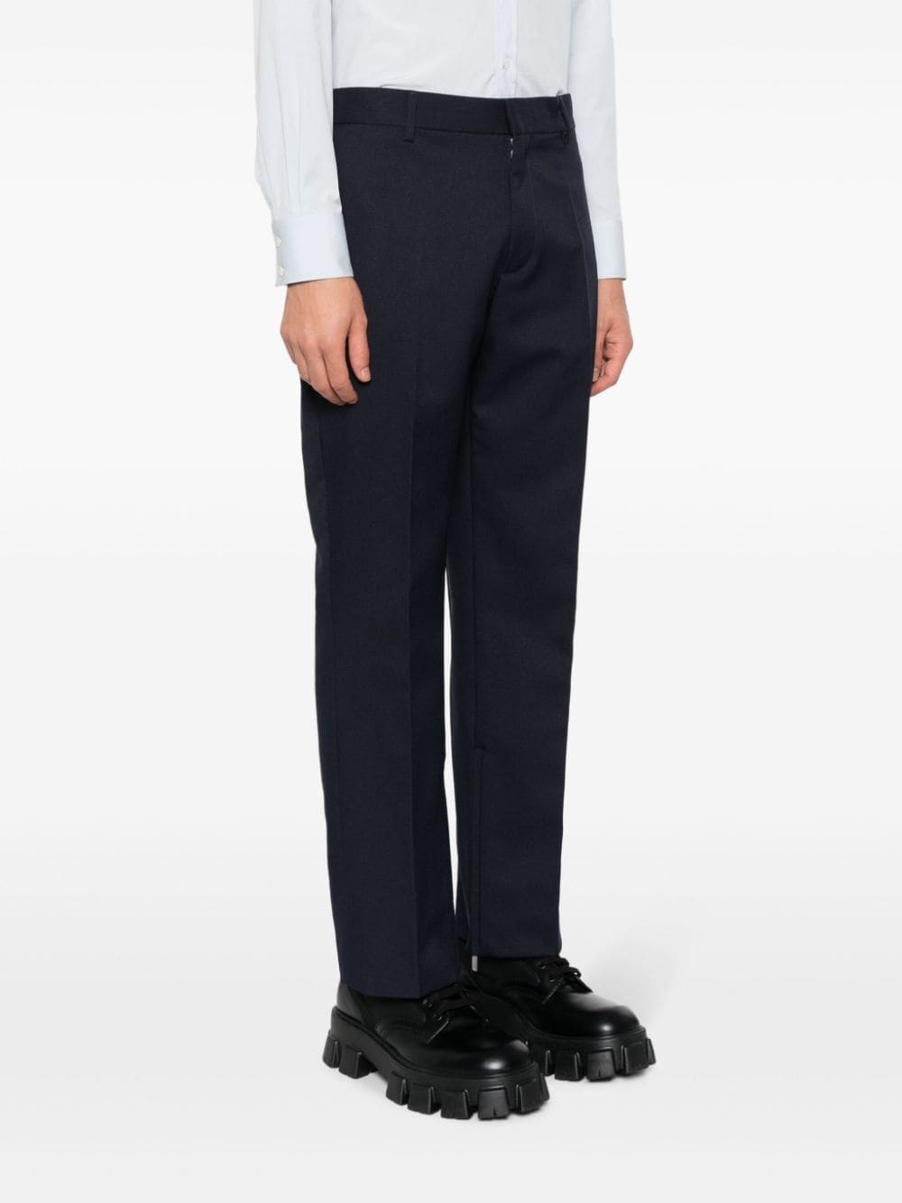 straight leg tailored trousers - 3