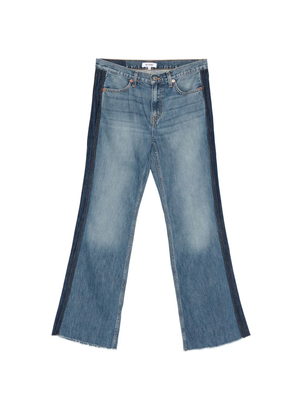 frayed-hem jeans - 1