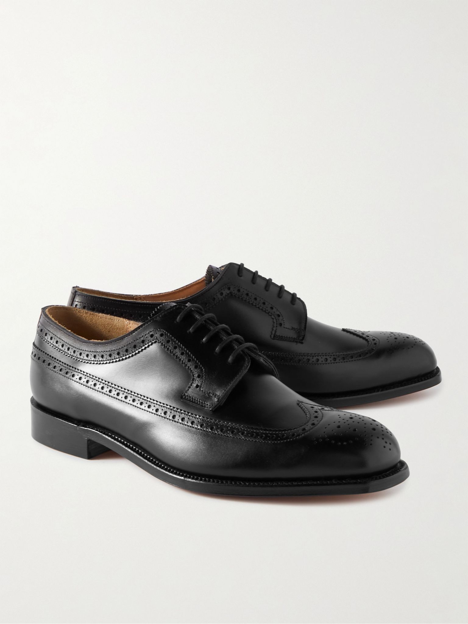 Canterbury Leather Wingtip Brogues Black - 3