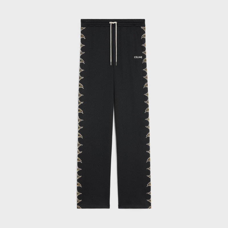 FLAME EMBROIDERED TRACK PANTS IN DOUBLE FACE JERSEY 1
