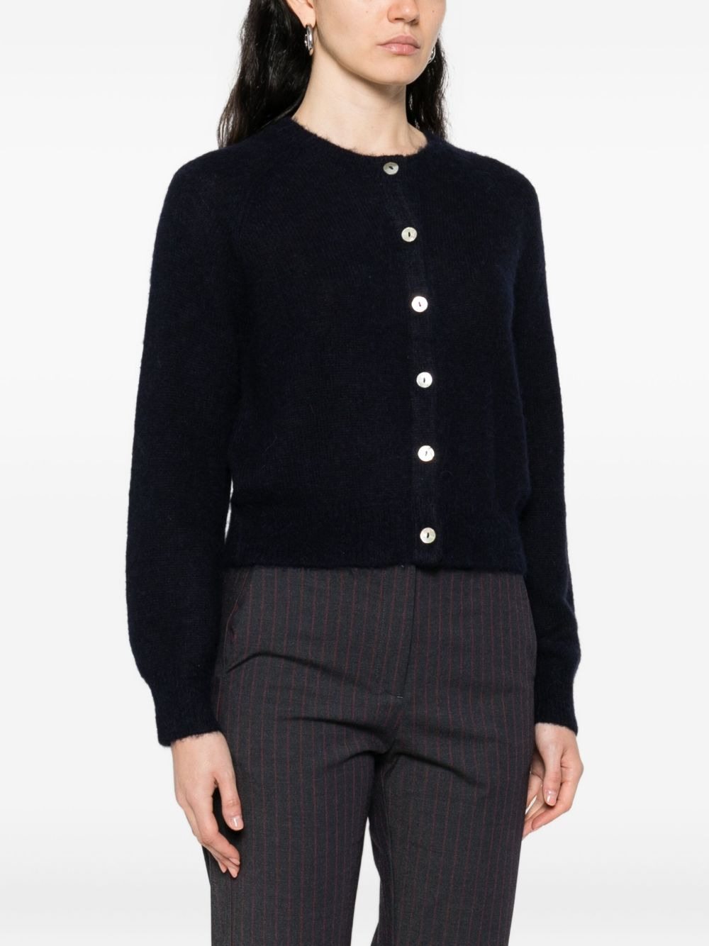 fine-knit button-up cardigan - 3