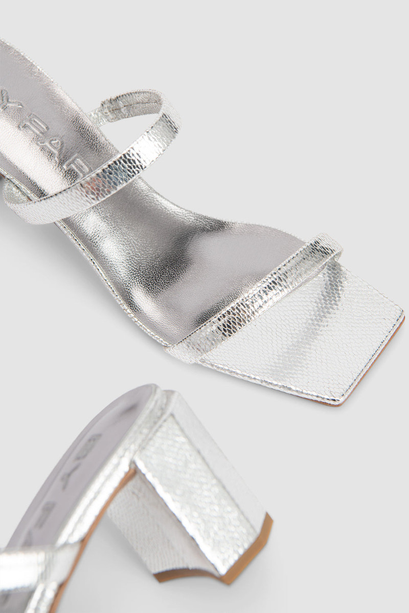 Tanya Silver Disco Leather Slip-On Mule 3
