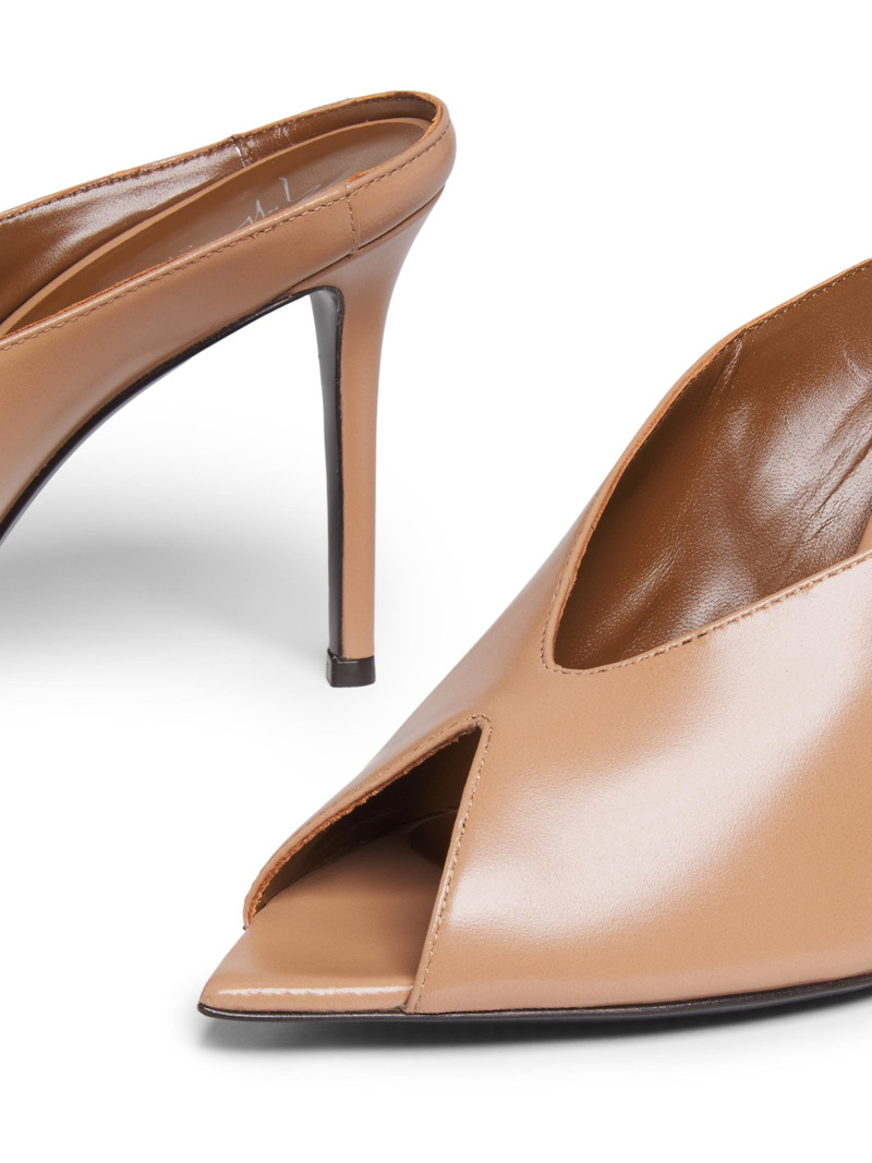 Women's 90MM Leather Peep-Toe Mules - Muse Lotus 5