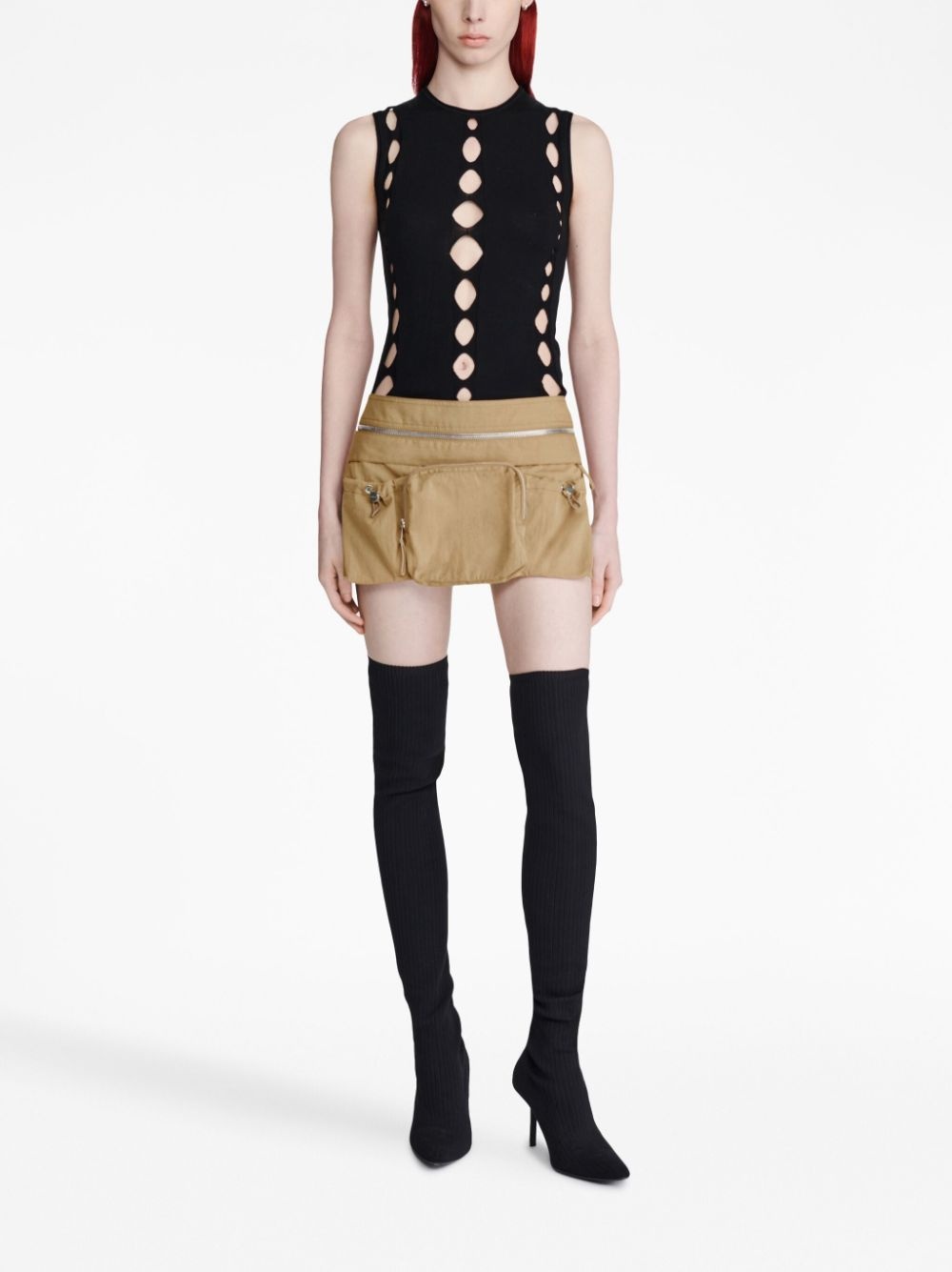 belted-waist mini skirt - 2