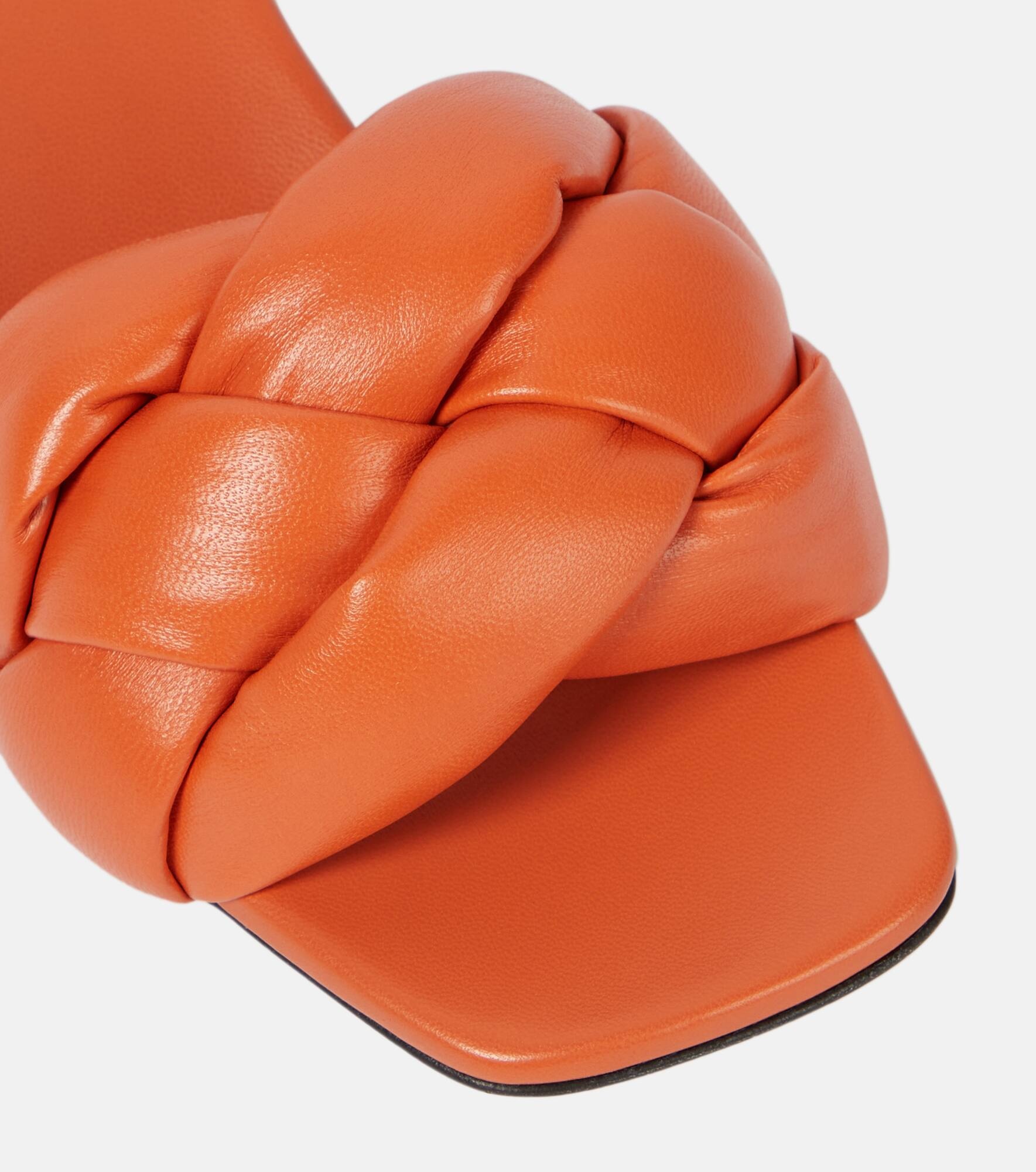 Padded woven leather sandals - 6
