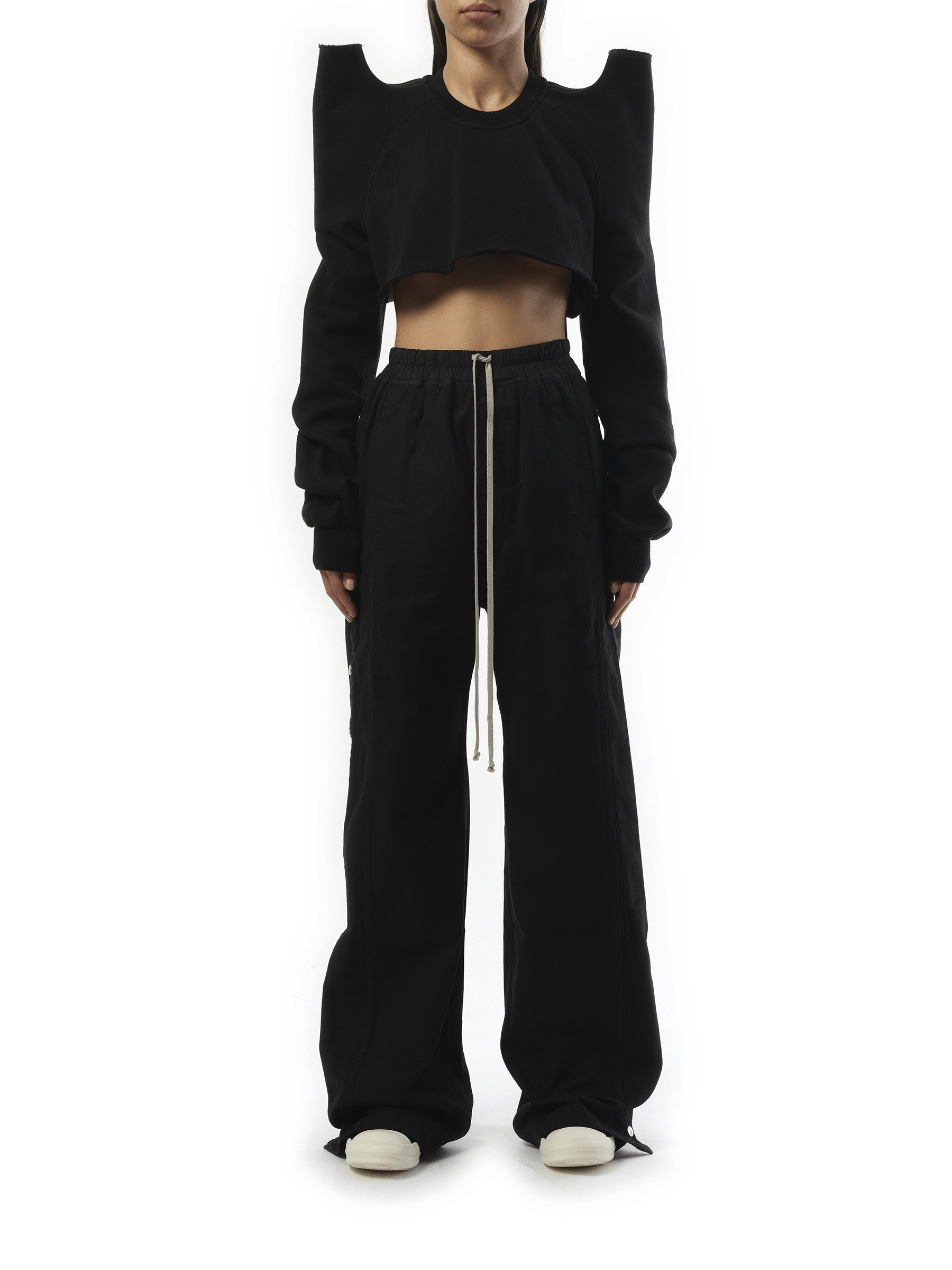 Cropped Tec Sweater in Black - 4